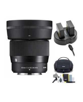 Sigma 56mm F1.4 Contemporary DC DN Lens for Fuji X Mount with Battery ...