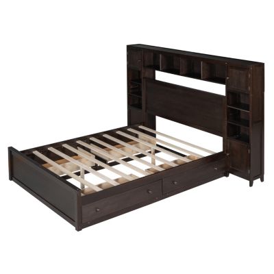 Streamdale Wooden Queen Bed with Cabinetry and Outlets