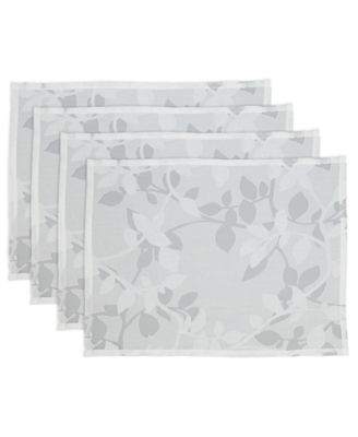 Sheer Elegance Burnout Voile Vine Design Placemat Set of 4, 13"x19"