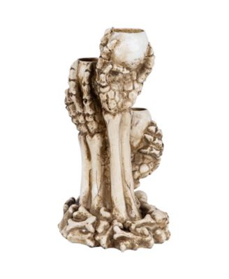 12" Triple Skulls Halloween Tea Light Candle Holder