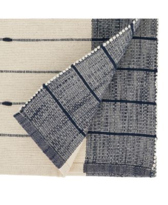 Saro Lifestyle Thin Stripe Collection In Navy Blue
