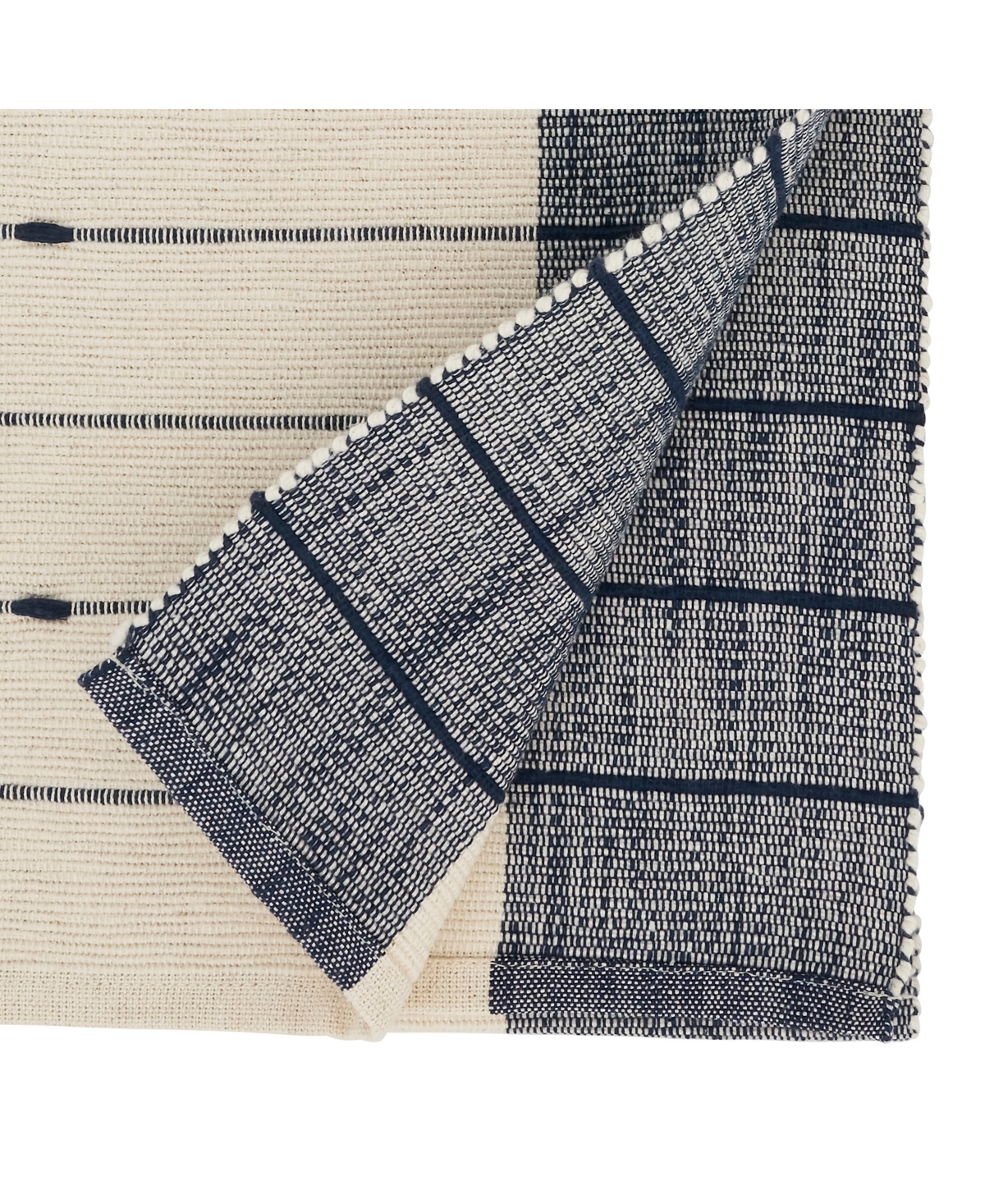 Saro Lifestyle Thin Stripe Table Runner, 16"x72" In Navy Blue