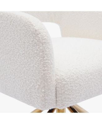 Mid-Century Modern Wide Boucle Swivel Accent Arm Chair (Set of 4)