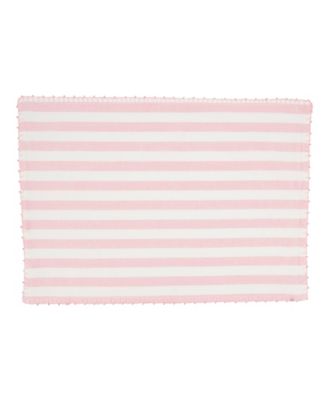 Classic Striped Whipstitch Pom Pom Placemat Set of 4,14"x20"