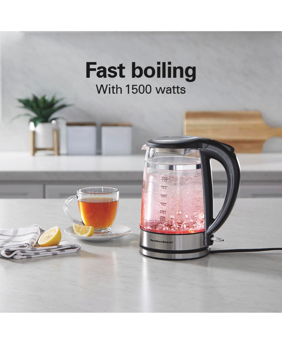 Hamilton Beach 1.7 L Double Wall Kettle In Black