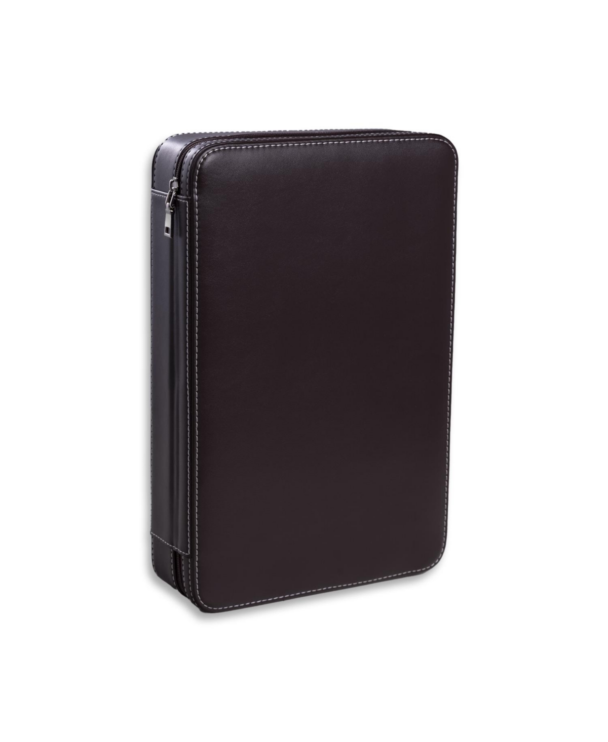 Bey-Berk Leather Two Watch and Two Sunglass Travel Case with Form Fit Compartments with Zipper Closure.
