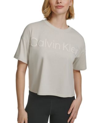 Calvin Klein - Women's Cotton Raised Logo Cropped T-Shirt