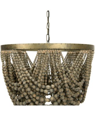 2-Tier Draped Wood Bead Chandelier