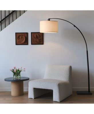 Logan Contemporary Arc LED Floor Lamp with Marble Base (76")