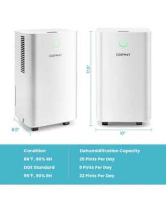 1750 Sq. Ft 32 Pints Dehumidifier with Auto Defrost and 24H Timer Drain Hose-White