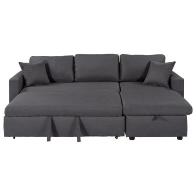Sleeper Sectional Sofa with Storage and Cushions