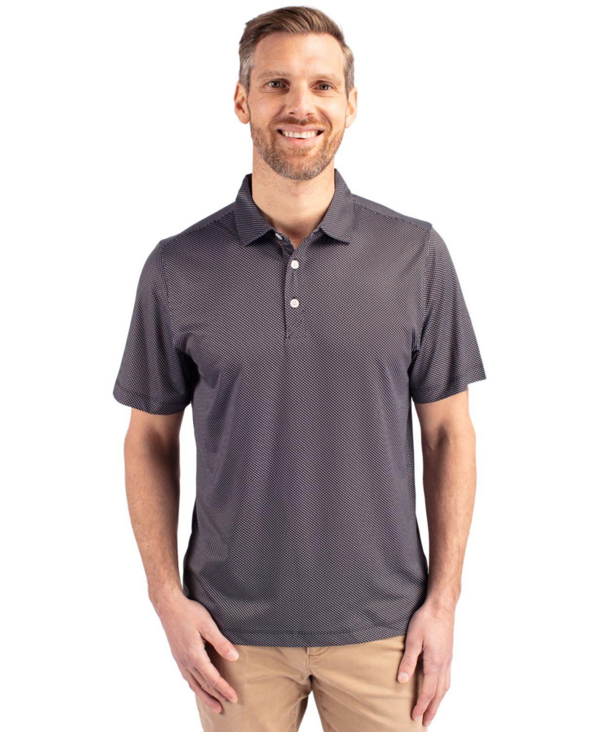 Men's Pike Eco Symmetry Print Stretch Recycled Polo Shirt - Black/white