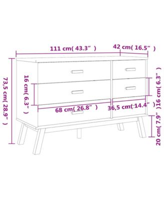 Drawer Cabinet Brown Solid pine wood Medium Drawer Cabinet