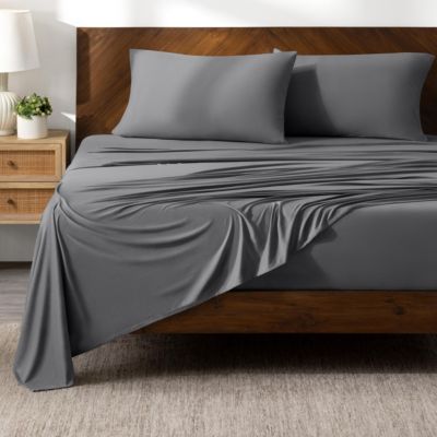 4 Way Microfiber Stretch Knit 4 Pc Sheet Set, Queen