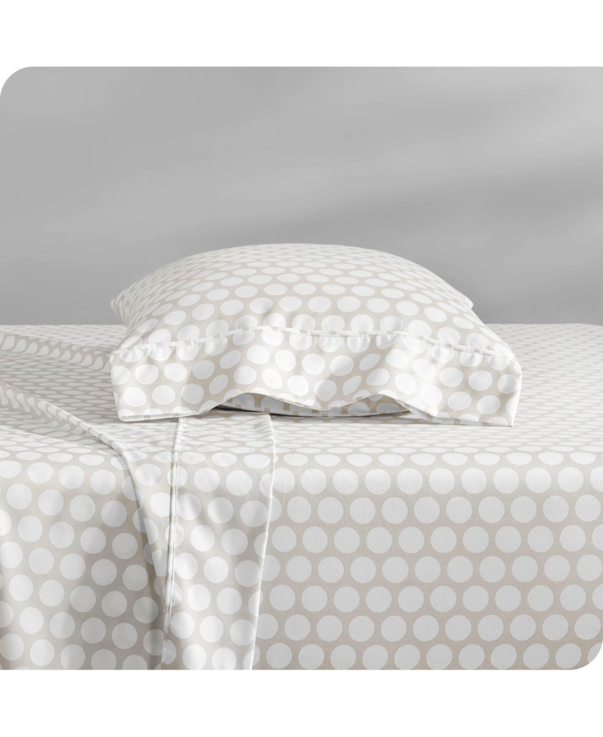 Bare Home Ultra-Soft Double Brushed Print Sheet Set - Pennytile - stone/white