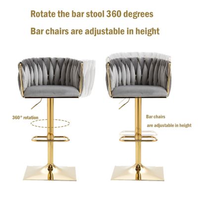 Vintage Bar Stools With Back And Footrest Counter Height Dining Chairs