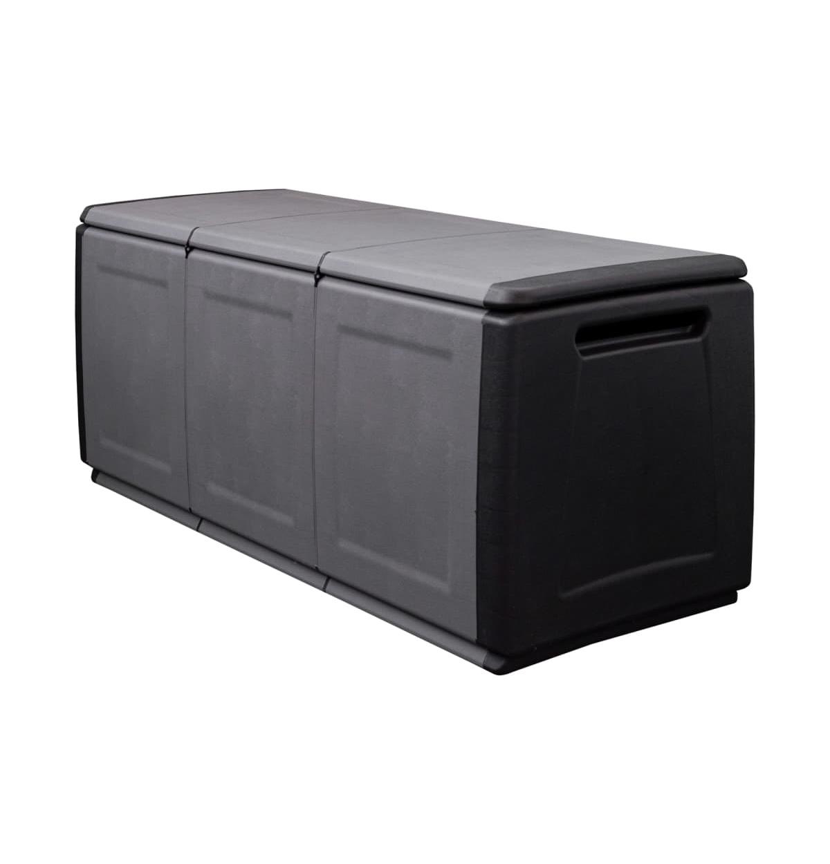 Patio Storage Box 54.3"x20.9"x22.4" 87.2 gal Dark Gray and Black - Grey