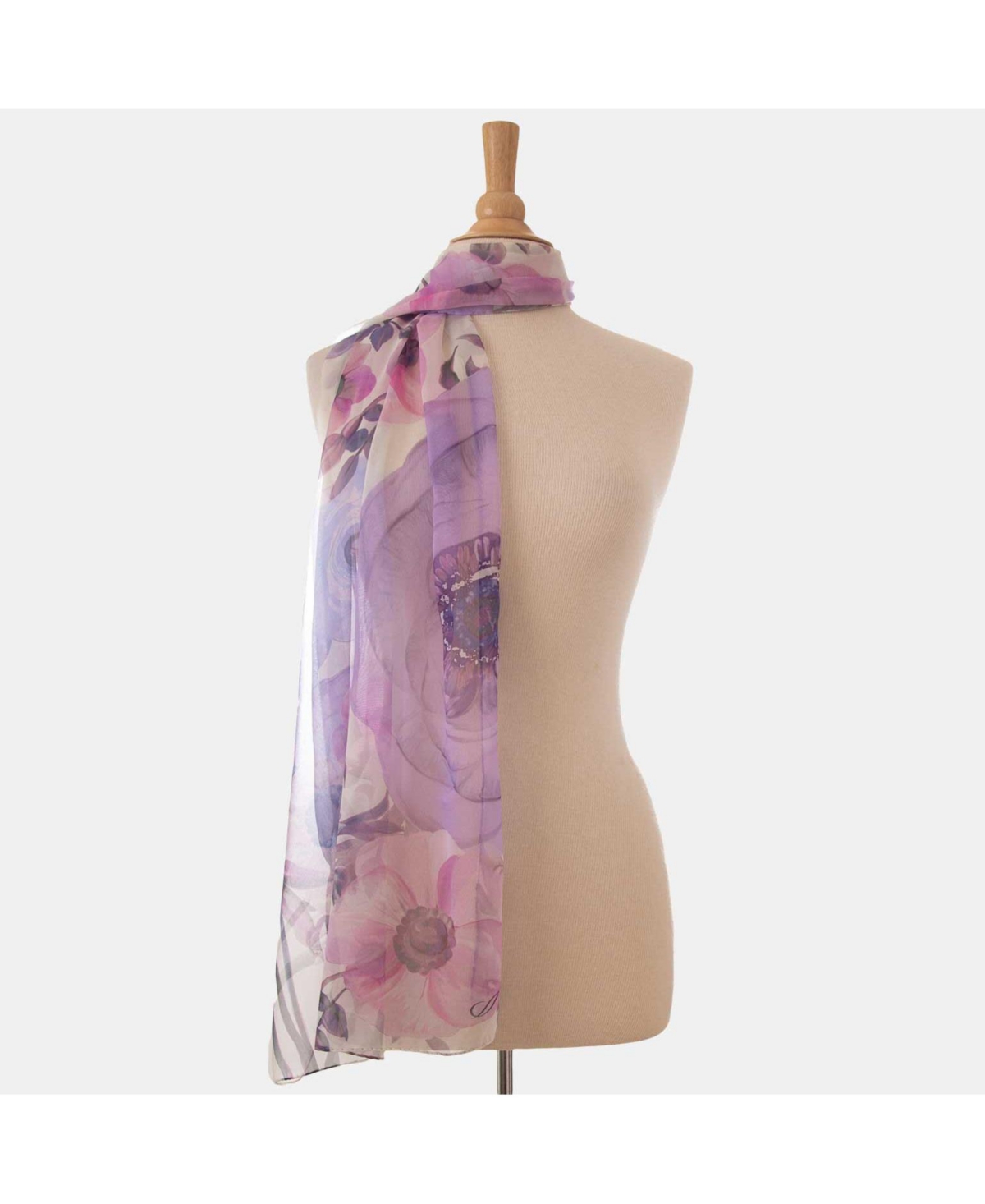 Campo de' Fiori - Long Sheer Silk Scarf for Women - Blue