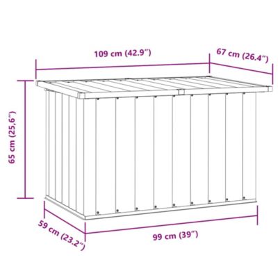 Storage Box Gray Galvanized Steel 42.9 in x 26.4 in x 25.6 in
