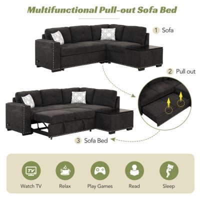 Streamdale 83.8" Reversible Pull-Out Sofa Bed Sectional