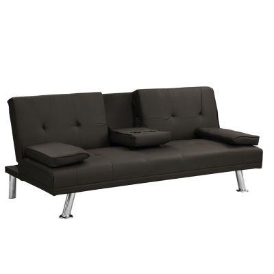Modern Sofa Bed with Wood Frame and Stainless Legs