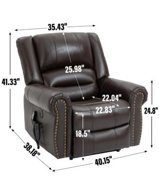 Streamdale Heavy Duty Leather Recliner with Heat & Massage