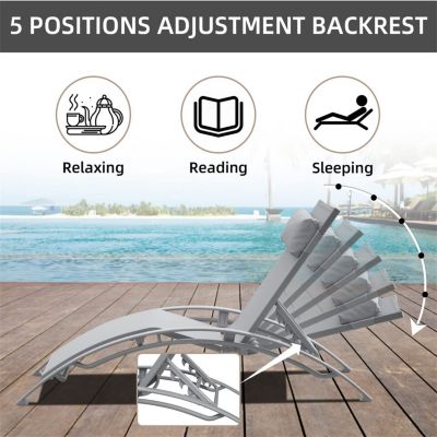 Streamdale Adjustable 3-Piece Outdoor Chaise Lounge Set