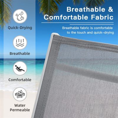 Streamdale 2 Outdoor Chaise Lounge Chairs with Adjustable Backrest