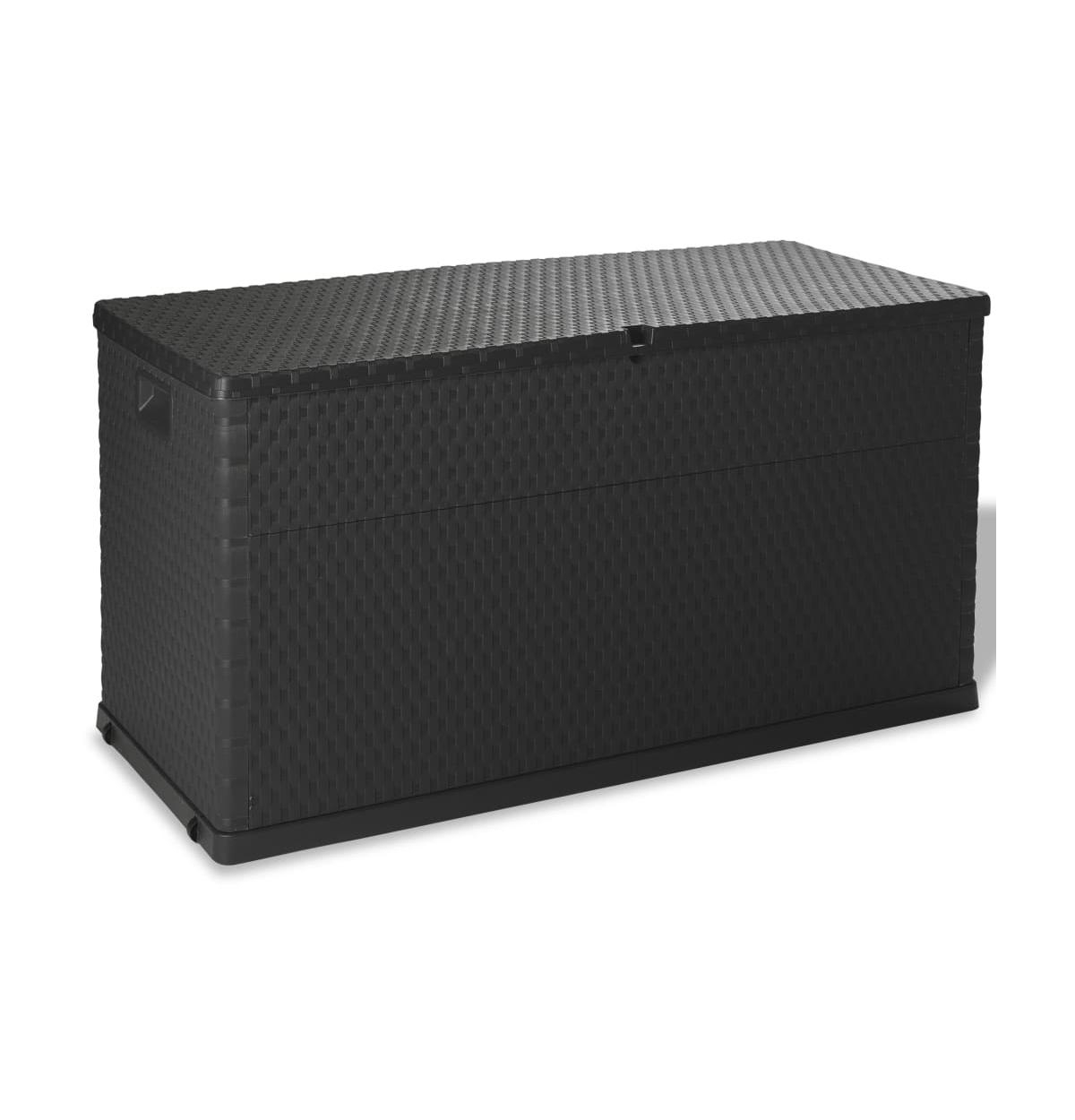 Patio Storage Box Anthracite 47.2"x22"x24.8" Pp Rattan - Dark Grey