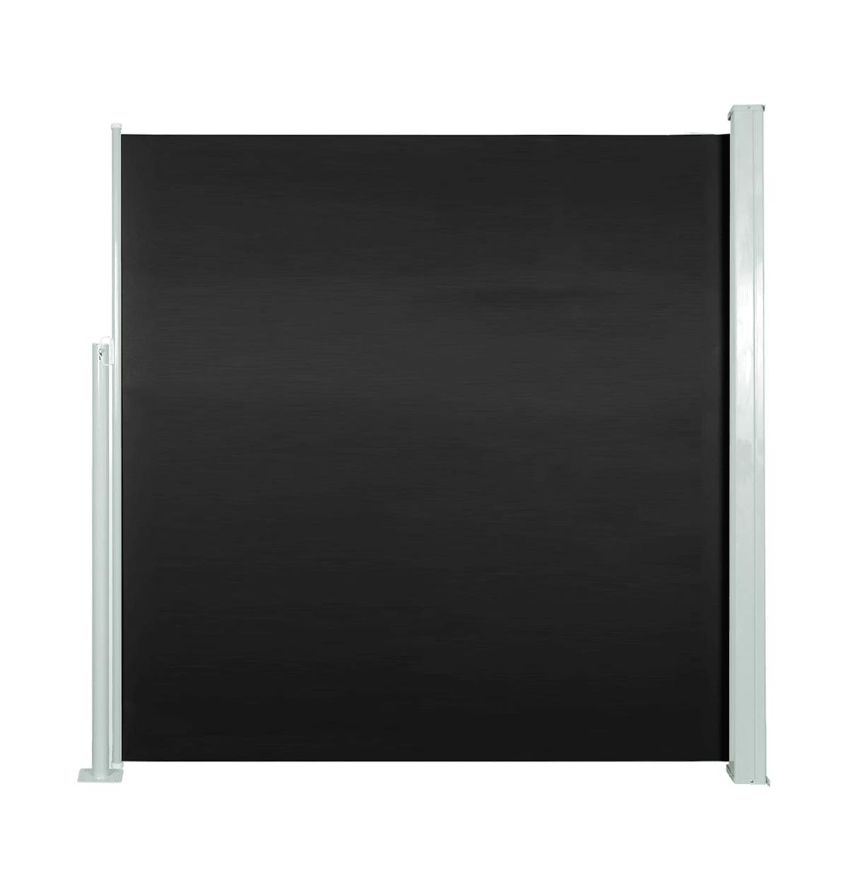 Retractable Side Awning 55.1"x118.1"Black - Black