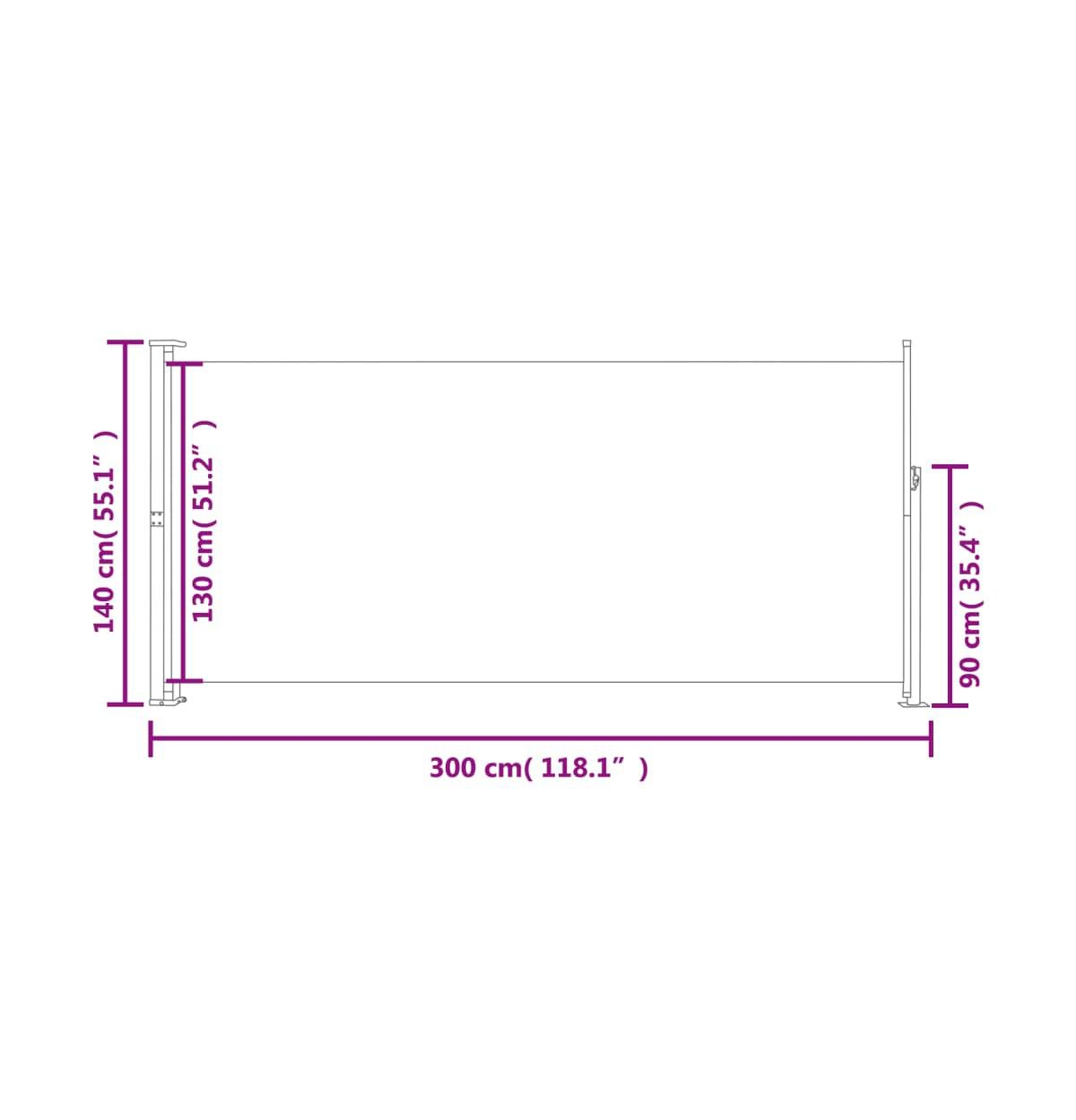 vidaXL Retractable Side Awning 55.1