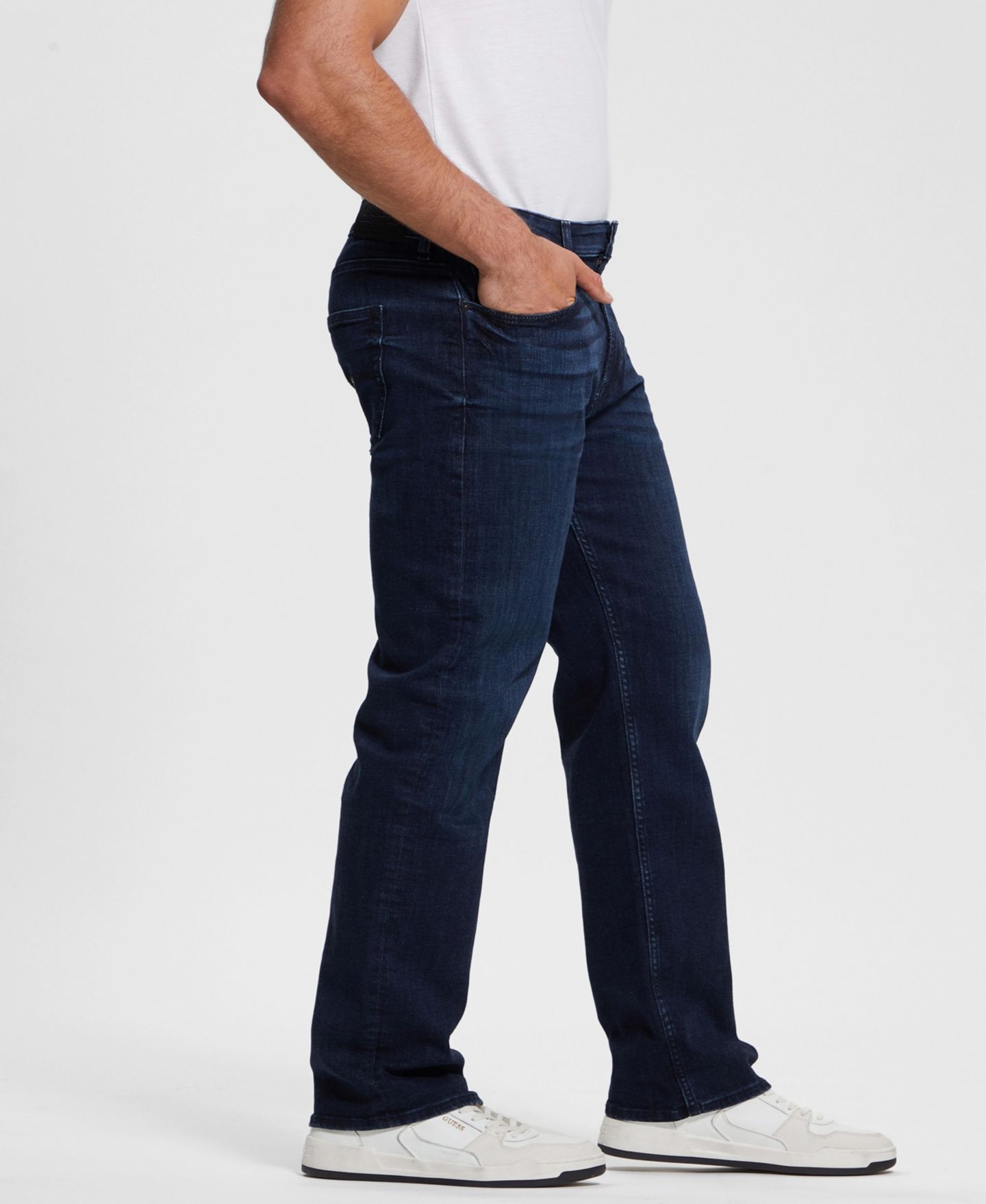Мужские джинсы GUESS Dark Wash Regular Straight, цвет: Тёмная варка — фото 3