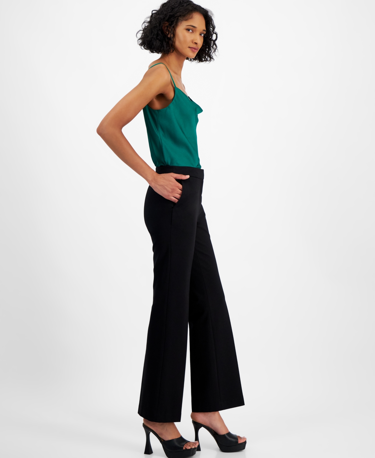 Bar Iii Women's High-Rise Flare-Leg Pants, Created for Macy's