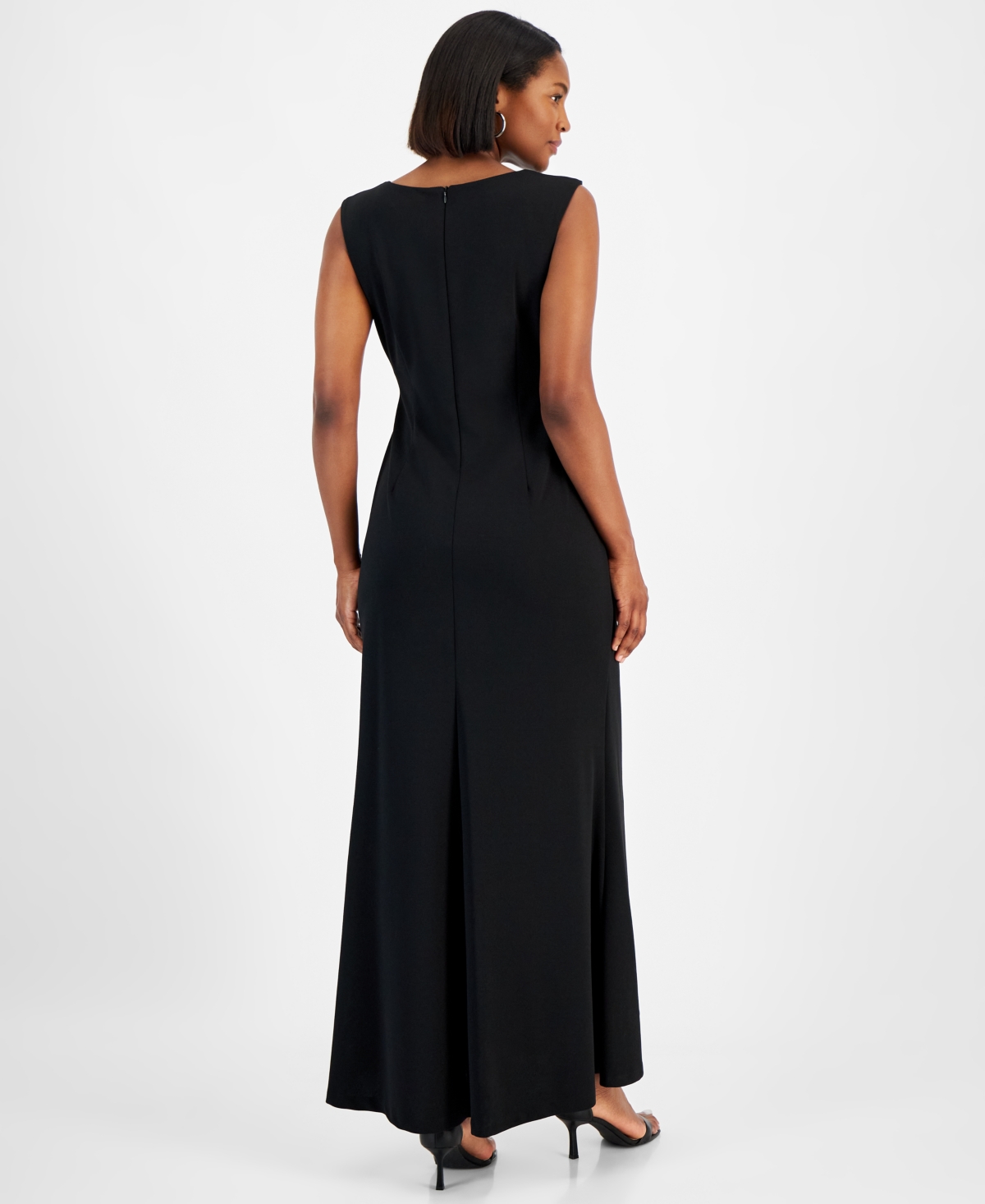 Techno scuba pleat evening dress cheap