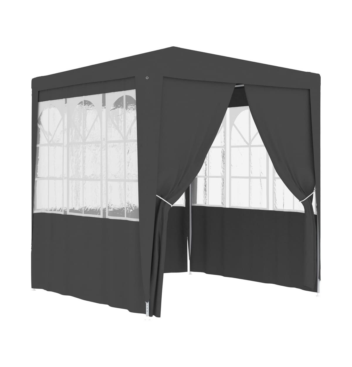Professional Party Tent with Side Walls 8.2'x8.2' Anthracite 0.3 oz/ft&#xB2; - Dark Grey
