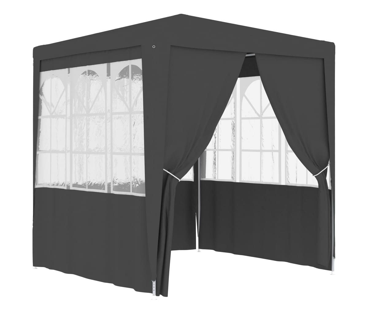 Professional Party Tent with Side Walls 8.2'x8.2' Anthracite 0.3 oz/ft&#xB2; - Dark Grey