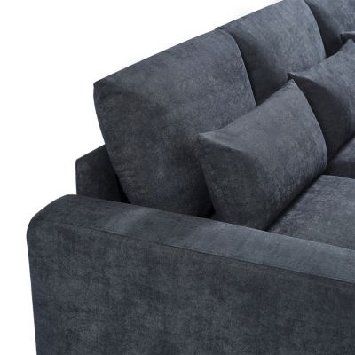Feather Filled L-Shape Convertible Sectional Sofa