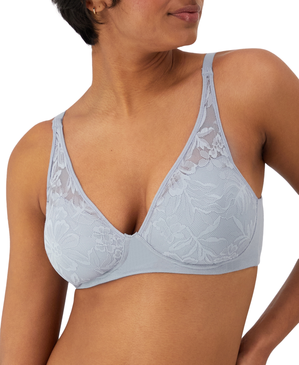 Bali Women's Breathe Wireless T-shirt Bra Df7594 In Silver Satin
