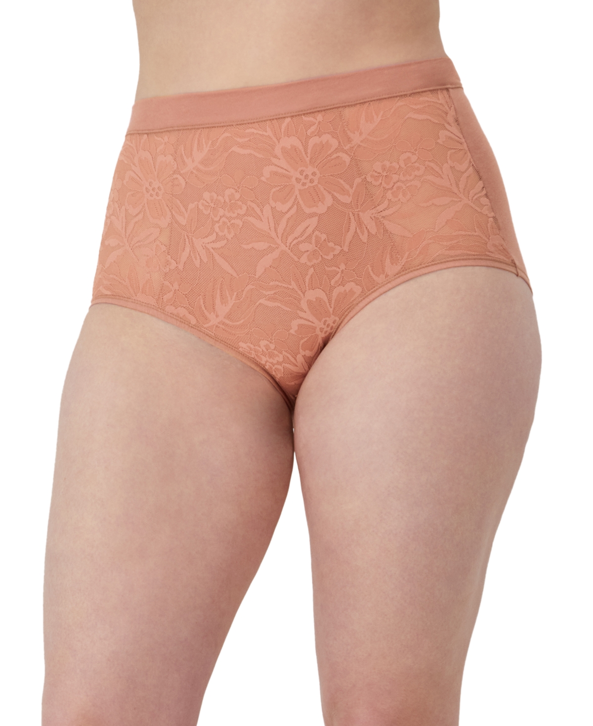 Bali Women's Breathe Lace High-rise Brief Underwear Dfclbf In Misted Rose