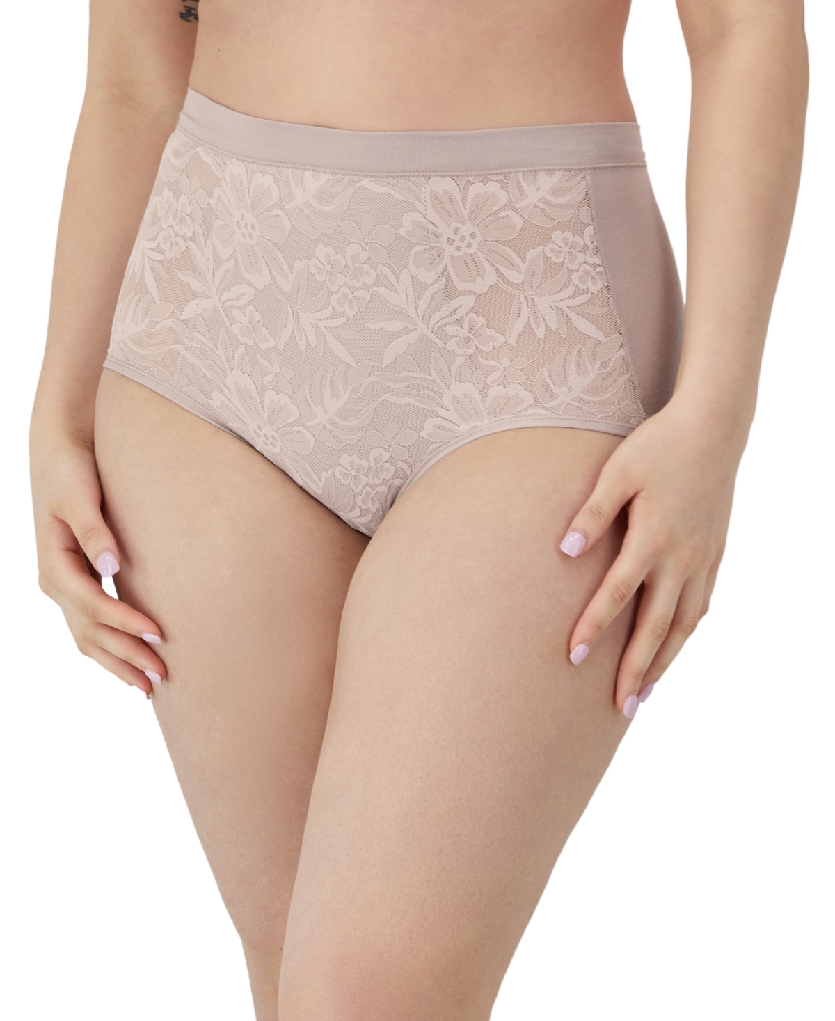Bali Women's Breathe Lace High-rise Brief Underwear Dfclbf In Gloss