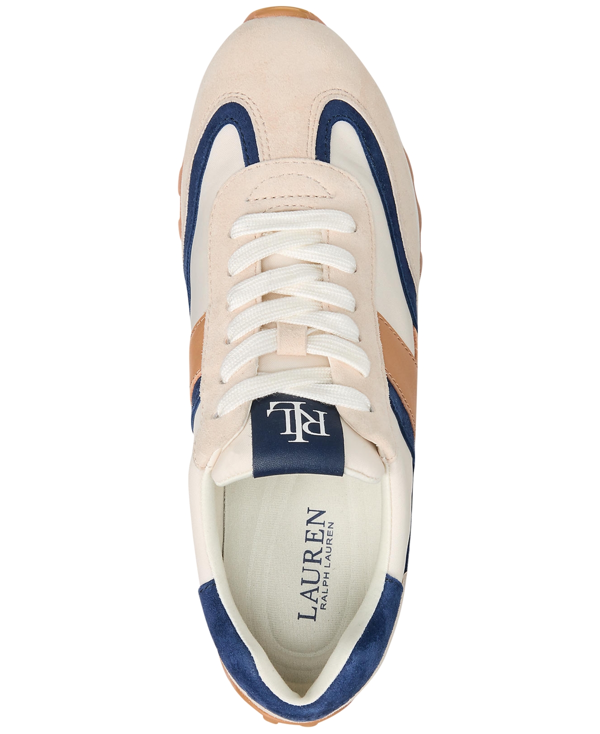 Lauren Ralph Lauren Women's Dani Lace-Up Sneakers - Explorer Sand, Refined Navy