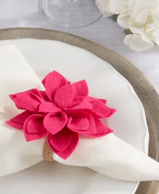 Felt Blossom Napkin Ring, Set of 4