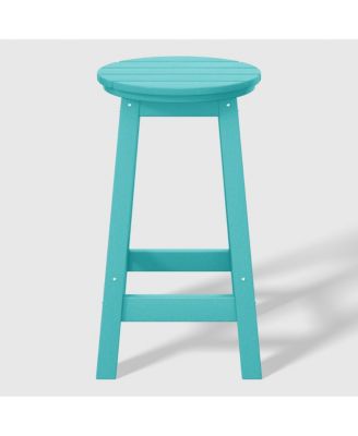 24" HDPE Outdoor Patio Round Counter Height Bar Stool