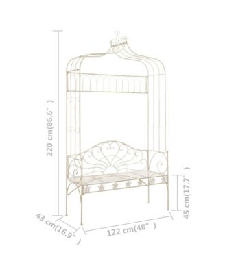 Patio Bench 48" Iron Antique White