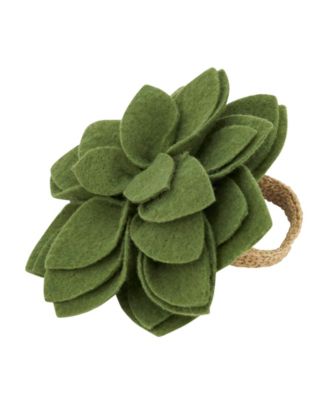 Felt Blossom Napkin Ring, Set of 4