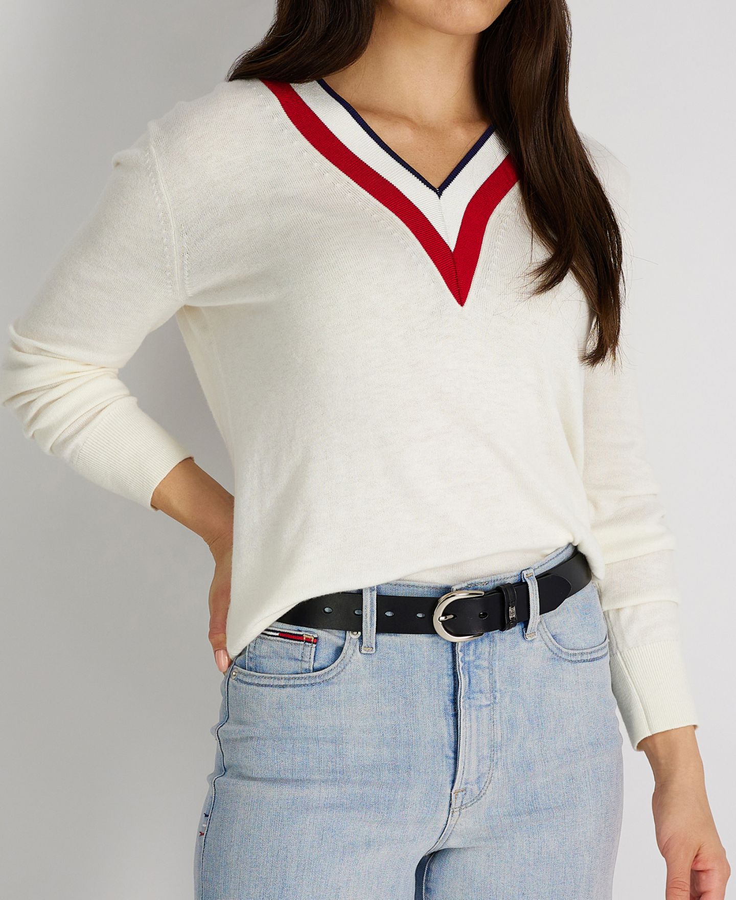 Женский ремень Tommy Hilfiger Signature Leather Jean Belt, цвет: Чёрный — фото 2