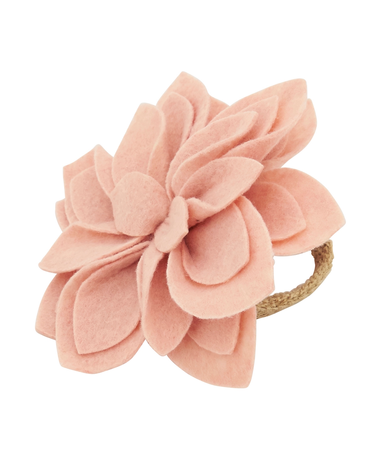Saro Lifestyle Felt Blossom Napkin Ring Set Of 4,set In Aqua