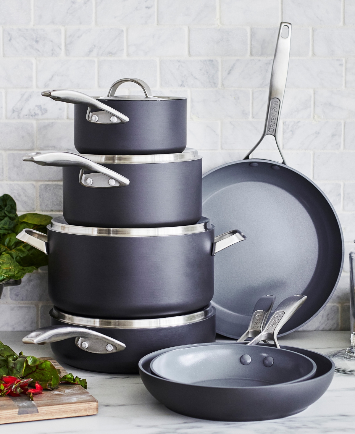 GreenPan Paris Pro 11-Pc. Ceramic Non-Stick Cookware Set