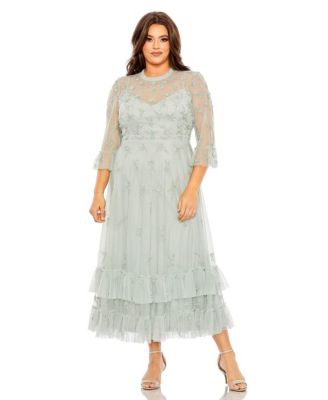 mac duggal plus size dresses Long Plus-Size Formal Dress 68430 Ocean Blue / 14W Breezy sophistication meets regal softness in this Mac Duggal 68426 chiffon gown Mac Duggal Twist Waist Jersey