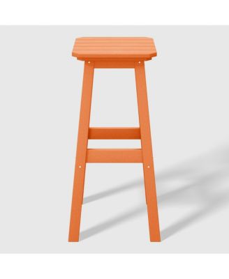 29" HDPE Outdoor Patio Square Backless Bar Stool